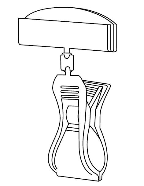 Sign-Clips, Cardholder, Preisschildhalter mit großer Rohrklemme