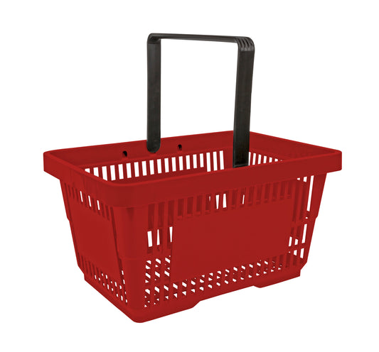 Einkaufskorb 22 Liter, Kunststoff, Einzelgriff oder Doppelgriff, stapelbar