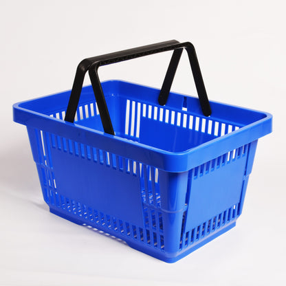 Einkaufskorb 22 Liter, Kunststoff, Einzelgriff oder Doppelgriff, stapelbar, Farbe: Blau