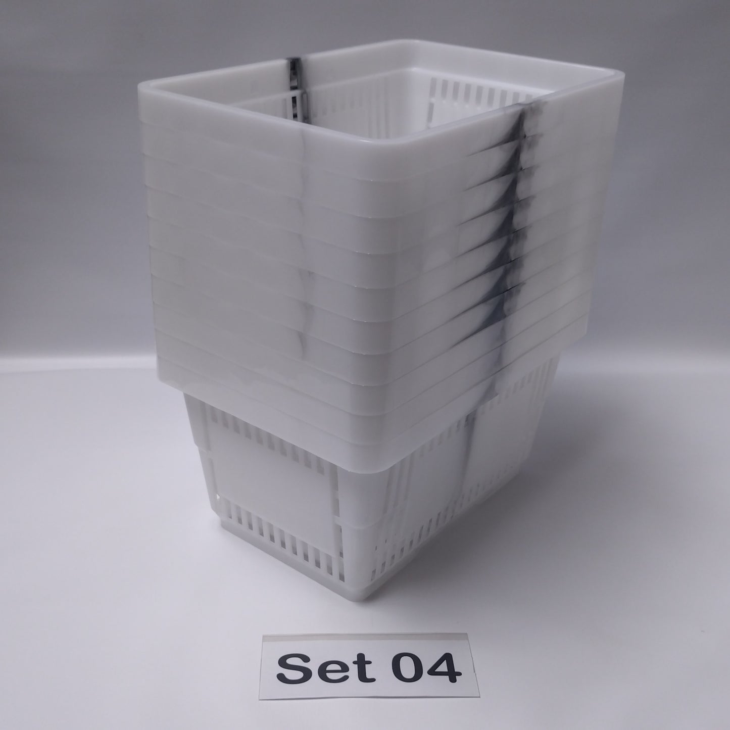 Verschiedene Sets, 10 x Einkaufskorb 22 Liter, Mehrfarbig, Kunststoff, Einzelgriff (Doppelgriff nach Wahl), stapelbar