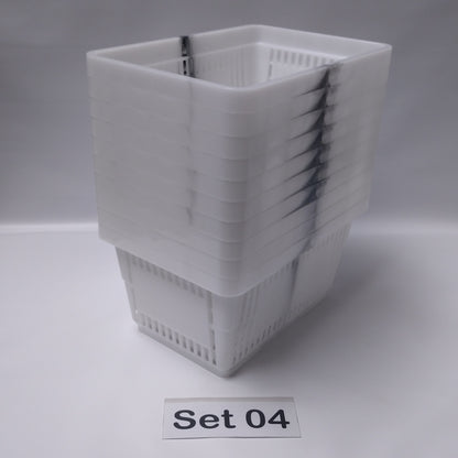 Verschiedene Sets, 10 x Einkaufskorb 22 Liter, Mehrfarbig, Kunststoff, Einzelgriff (Doppelgriff nach Wahl), stapelbar