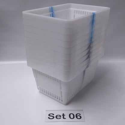 Verschiedene Sets, 10 x Einkaufskorb 22 Liter, Mehrfarbig, Kunststoff, Einzelgriff (Doppelgriff nach Wahl), stapelbar