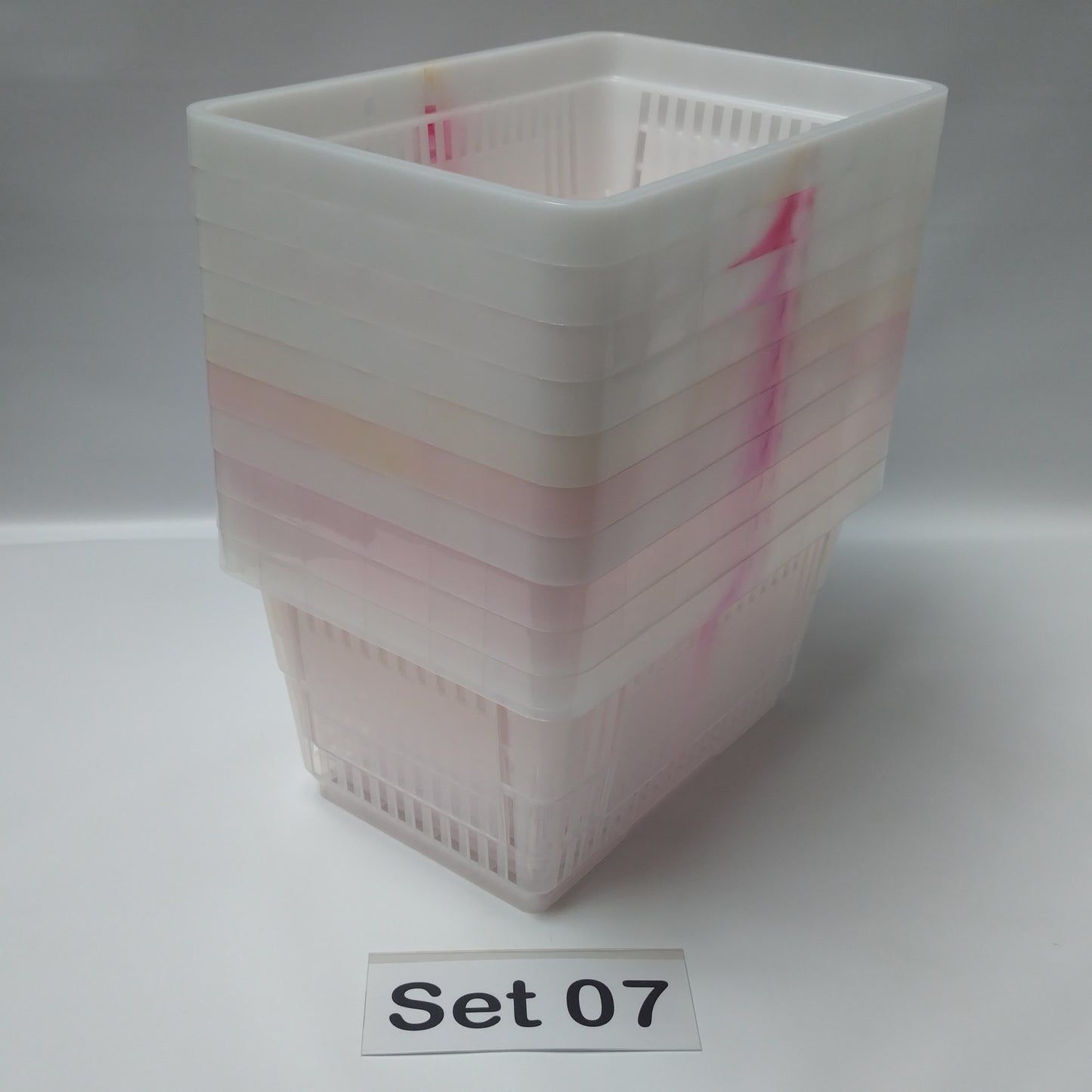 Verschiedene Sets, 10 x Einkaufskorb 22 Liter, Mehrfarbig, Kunststoff, Einzelgriff (Doppelgriff nach Wahl), stapelbar