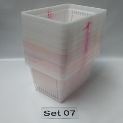 Verschiedene Sets, 10 x Einkaufskorb 22 Liter, Mehrfarbig, Kunststoff, Einzelgriff (Doppelgriff nach Wahl), stapelbar