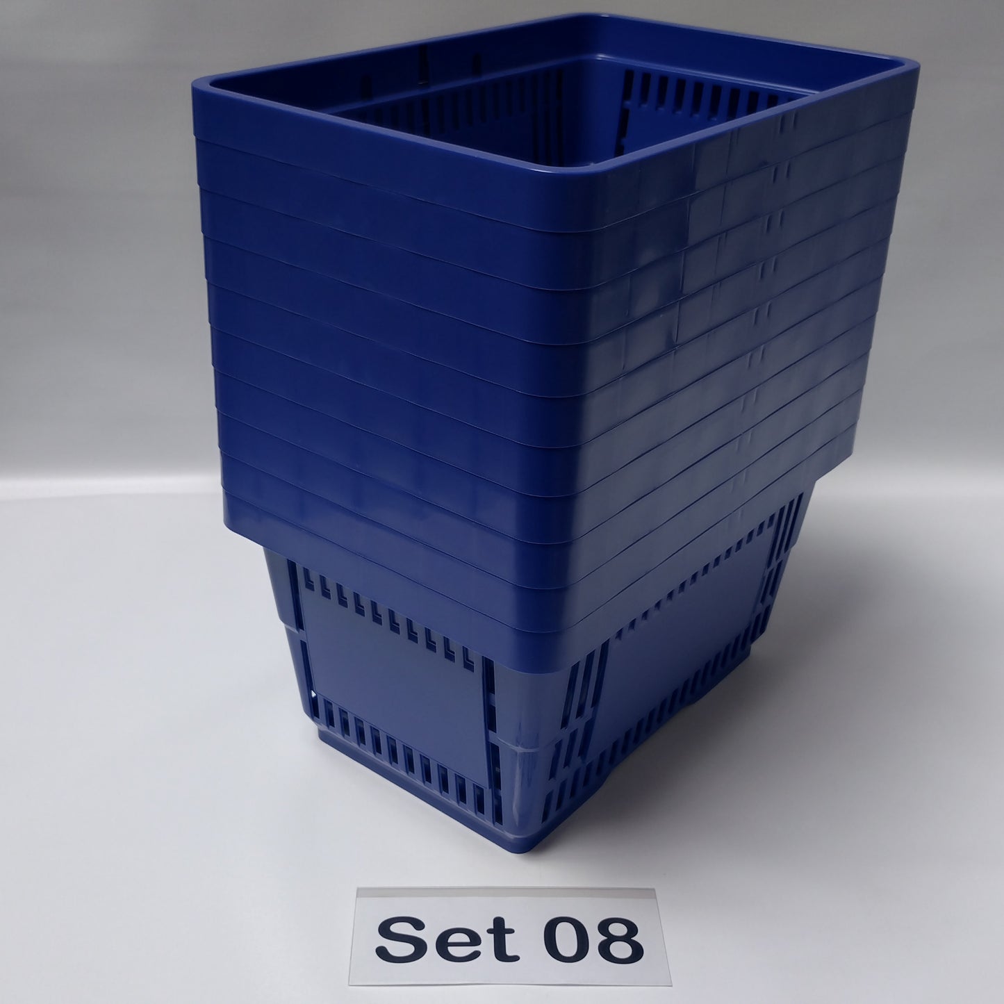 Verschiedene Sets, 10 x Einkaufskorb 22 Liter, Mehrfarbig, Kunststoff, Einzelgriff (Doppelgriff nach Wahl), stapelbar