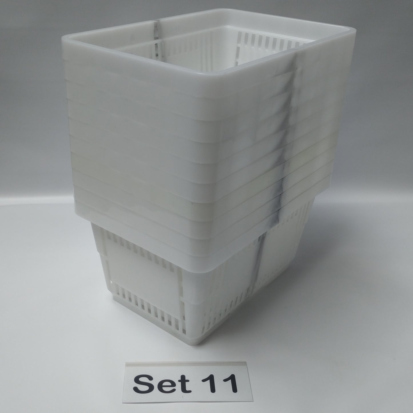Verschiedene Sets, 10 x Einkaufskorb 22 Liter, Mehrfarbig, Kunststoff, Einzelgriff (Doppelgriff nach Wahl), stapelbar