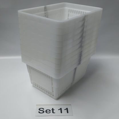 Verschiedene Sets, 10 x Einkaufskorb 22 Liter, Mehrfarbig, Kunststoff, Einzelgriff (Doppelgriff nach Wahl), stapelbar