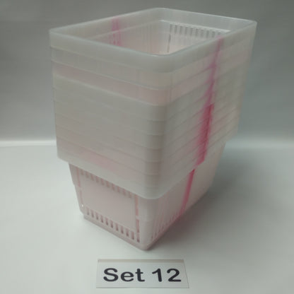Verschiedene Sets, 10 x Einkaufskorb 22 Liter, Mehrfarbig, Kunststoff, Einzelgriff (Doppelgriff nach Wahl), stapelbar
