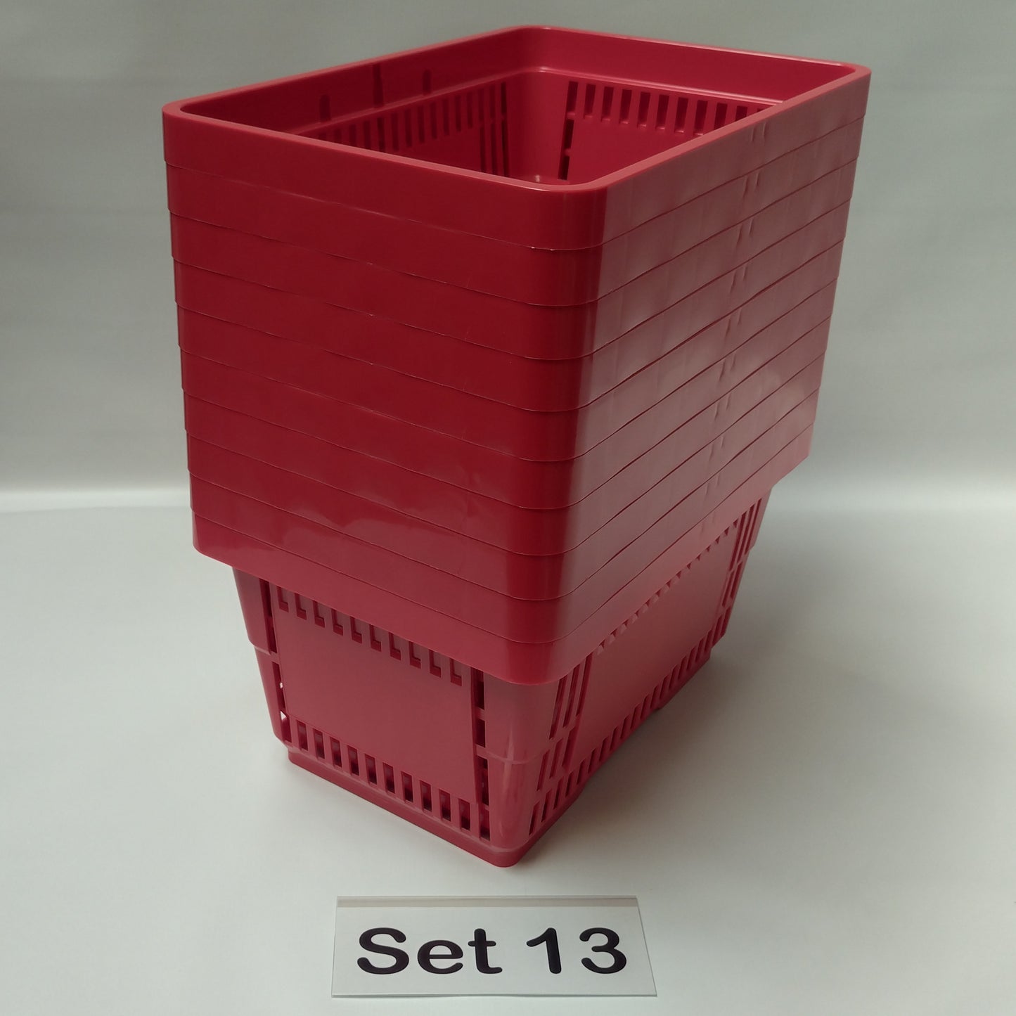 Verschiedene Sets, 10 x Einkaufskorb 22 Liter, Mehrfarbig, Kunststoff, Einzelgriff (Doppelgriff nach Wahl), stapelbar