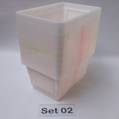 Verschiedene Sets, 10 x Einkaufskorb 22 Liter, Mehrfarbig, Kunststoff, Einzelgriff (Doppelgriff nach Wahl), stapelbar