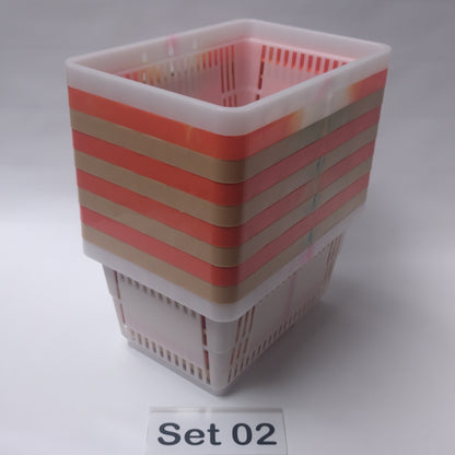 Verschiedene Sets, 10 x Einkaufskorb 22 Liter, Mehrfarbig, Kunststoff, Einzelgriff (Doppelgriff nach Wahl), stapelbar