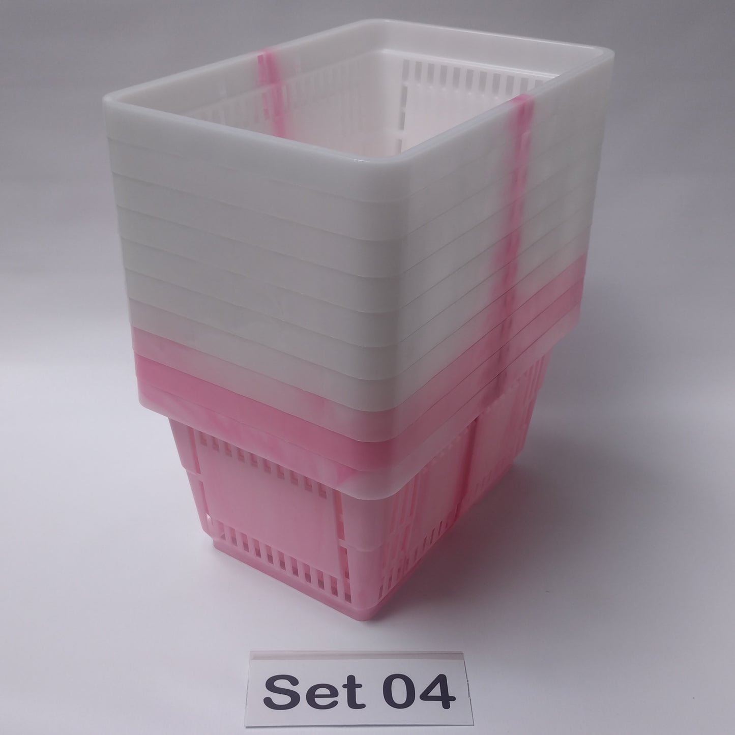 Verschiedene Sets, 10 x Einkaufskorb 22 Liter, Mehrfarbig, Kunststoff, Einzelgriff (Doppelgriff nach Wahl), stapelbar