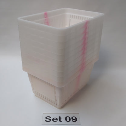 Verschiedene Sets, 10 x Einkaufskorb 22 Liter, Mehrfarbig, Kunststoff, Einzelgriff (Doppelgriff nach Wahl), stapelbar