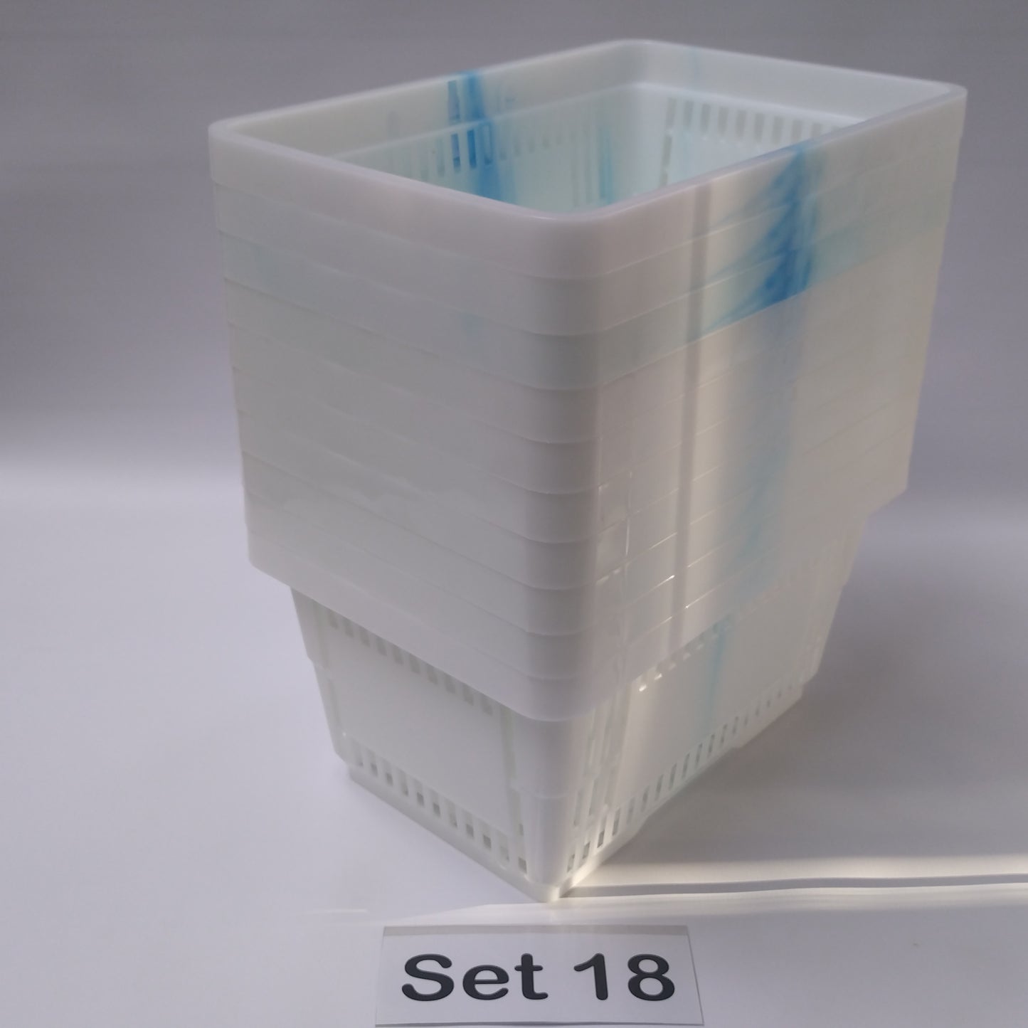 Verschiedene Sets, 10 x Einkaufskorb 22 Liter, Mehrfarbig, Kunststoff, Einzelgriff (Doppelgriff nach Wahl), stapelbar