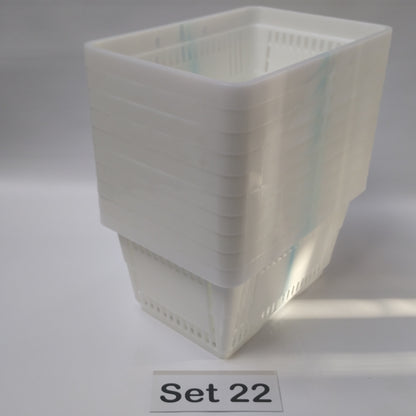 Verschiedene Sets, 10 x Einkaufskorb 22 Liter, Mehrfarbig, Kunststoff, Einzelgriff (Doppelgriff nach Wahl), stapelbar