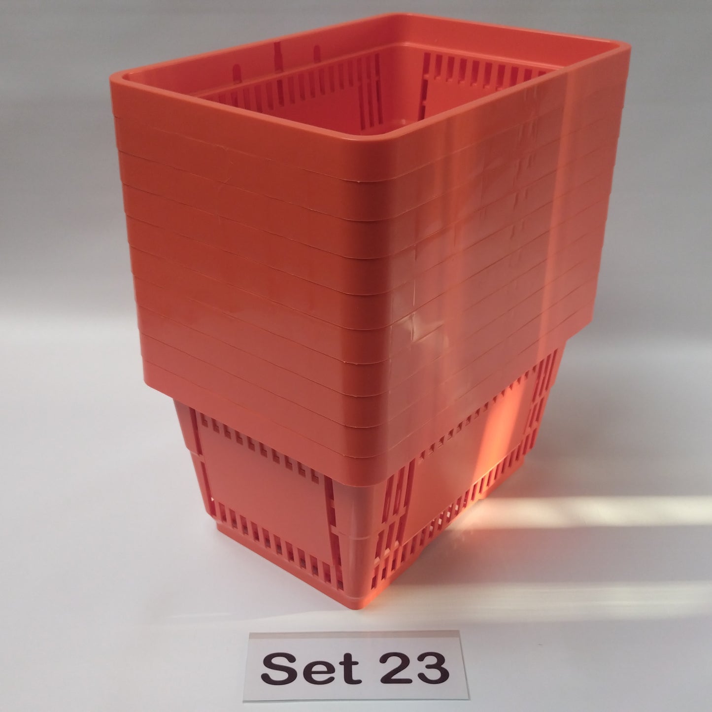 Verschiedene Sets, 10 x Einkaufskorb 22 Liter, Mehrfarbig, Kunststoff, Einzelgriff (Doppelgriff nach Wahl), stapelbar