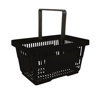 10er Set: Einkaufskorb (Recyling) 22 Liter, Kunststoff, Einzelgriff, stapelbar, Farbe: Schwarz